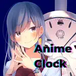 Anime Clock. Kawaii girl gif App Cancel