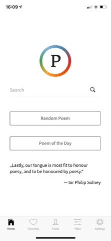 Poesi – Poetry Everywhere app screenshot