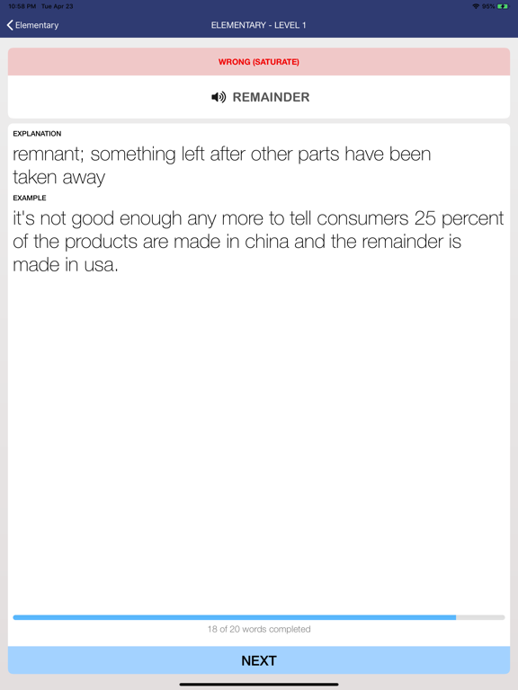 Toefl Vocabulary Quizzes iPad screenshot 6 - Education app
