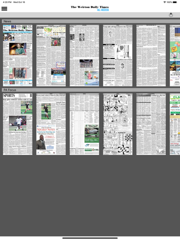 Weirton Daily Times All Access iPad screenshot