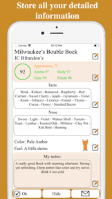 Beerista, the beer tasting app screenshot