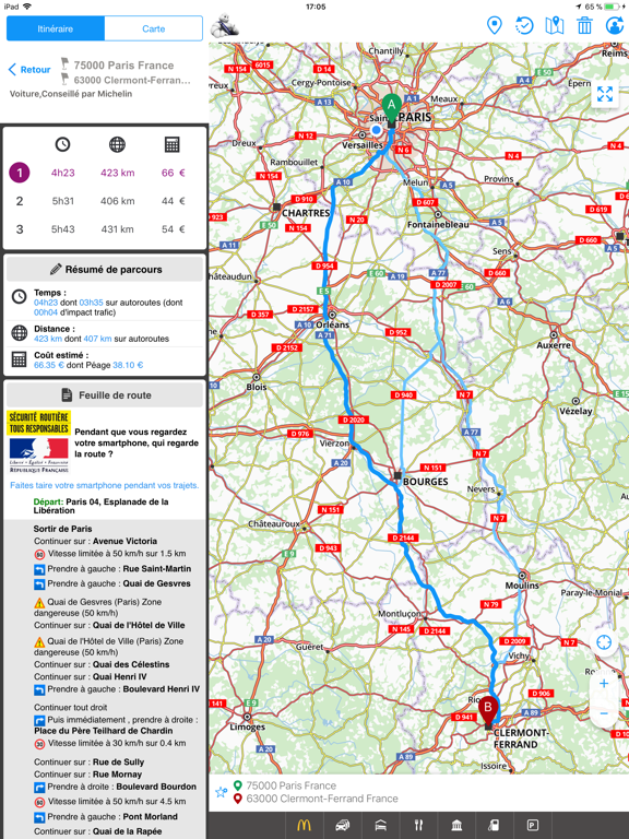 Screenshot #5 pour ViaMichelin : GPS, Trafic, Iti