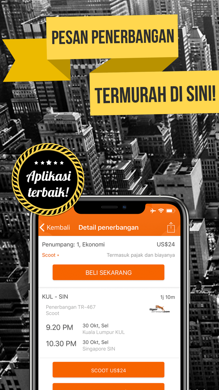 Pemesanan penerbangan murah