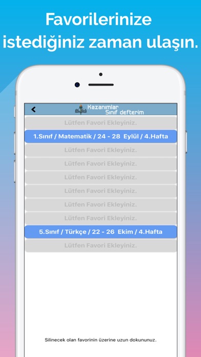 Kazanımlar - Sınıf Defterim Screenshot