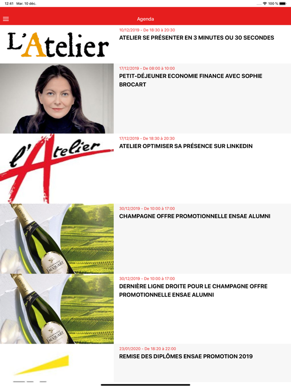 Ensae Alumni iPad screenshot
