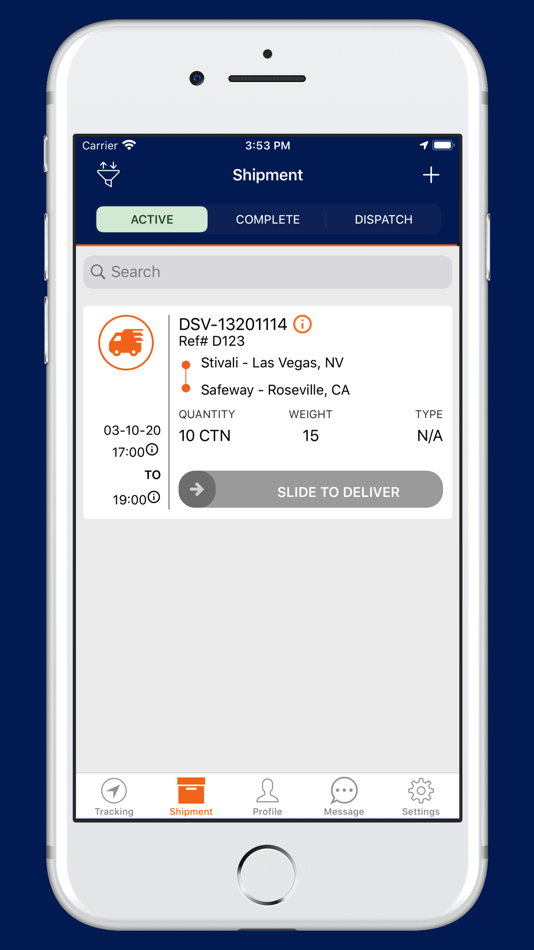 #1. DSV DELIVERY (iOS) Podle: SensorTransport Inc