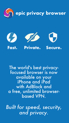 Epic Privacy Browser (w/ VPN) screenshot 1