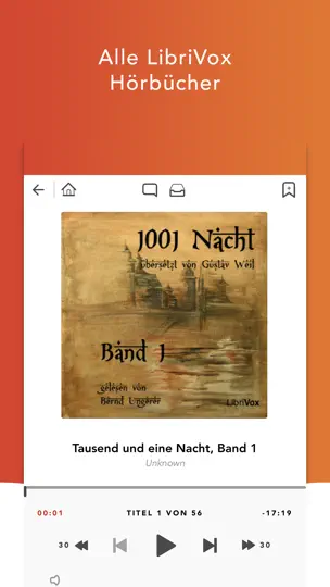 Screenshot von Hörbücher HQ auf dem iPhone 1