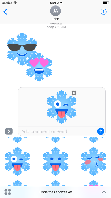 Screenshot #1 pour Christmas Snowflakes Stickers