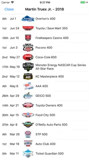 racing schedule for nascar iphone screenshot 3