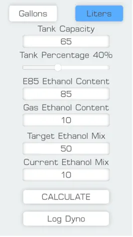 Game screenshot E85 Mix Ethanol Calculator hack