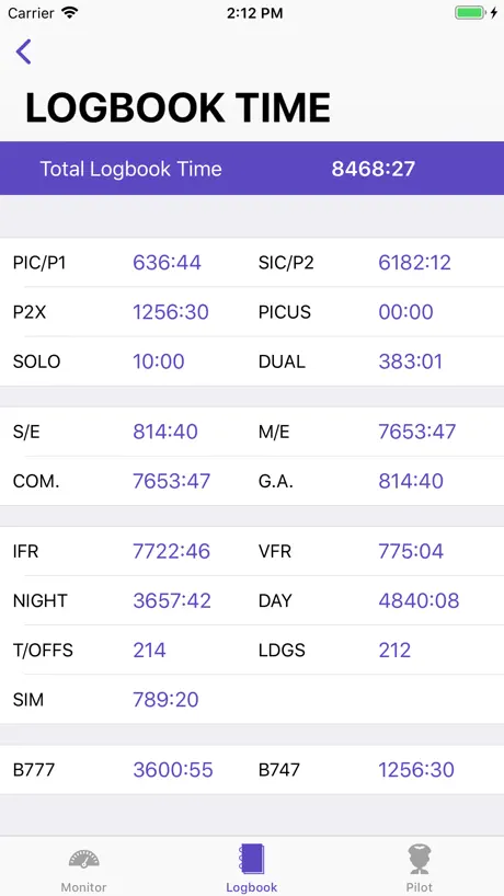 Air Pilot Logbook - Airlines