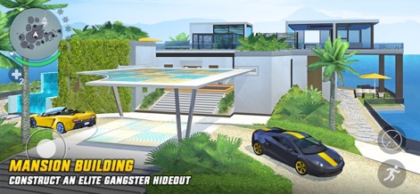 Gangstar New Orleans - 豪華な邸宅と、その前に停められた洗練されたデザインの高級車は、プレイヤーの成功と地位を象徴しています。