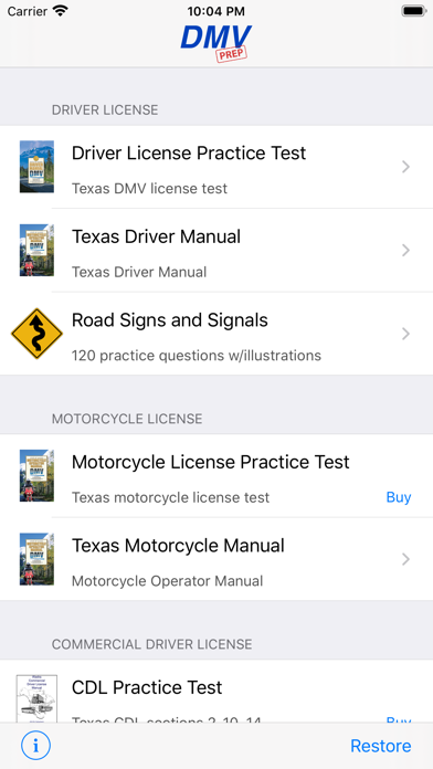 Texas DMV Test Prep Screenshot 1