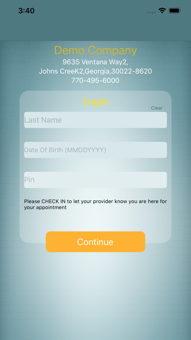 Client Checkin Screenshot