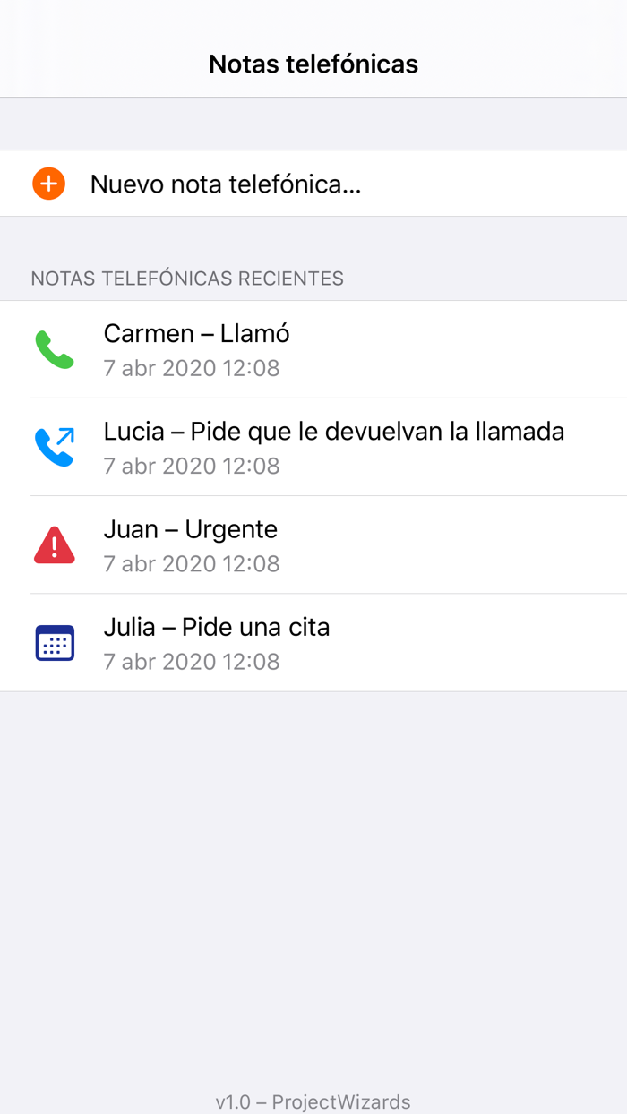 Nota Telefónica