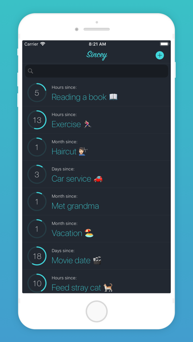 Screenshot #1 pour Sincey : Since Last Tracker