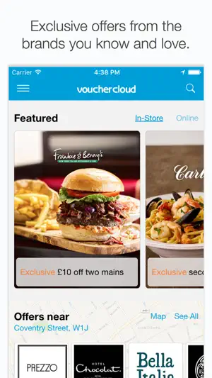 vouchercloud: vouchers offers screenshot 1