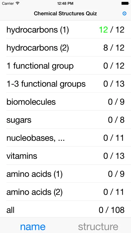Chemical Structures Quiz screenshot 1 of 5