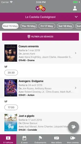 Game screenshot Véo Cinémas apk