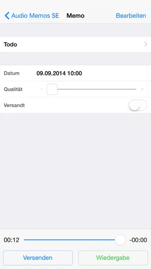 Screenshot von Audio Memos SE: Diktiergerät auf dem iPhone 3
