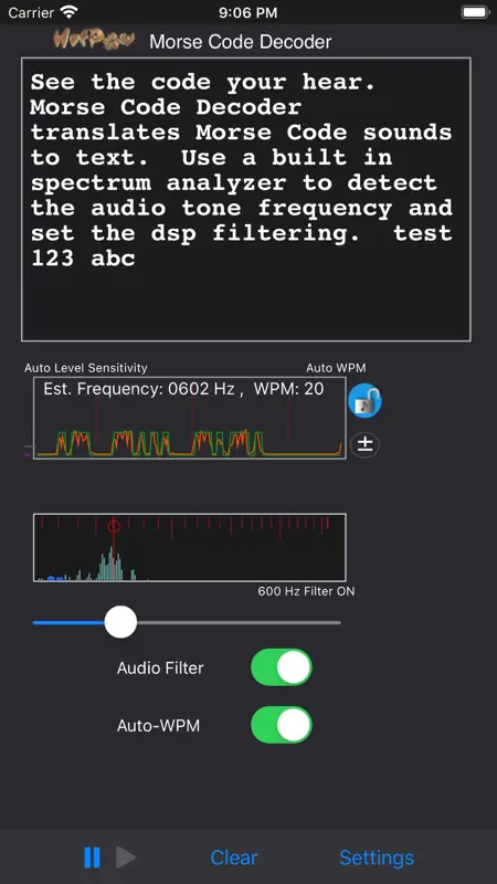 MorseDecoder screenshot 1 of 2