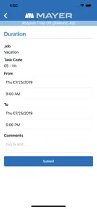 Mayer Time Sheet screenshot #3 for iPhone