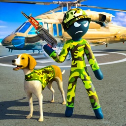 Stickman Army Dog Chase