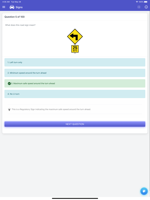 WA DMV Test iPad screenshot