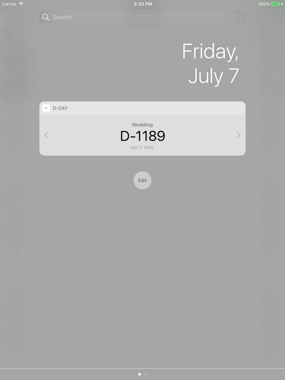 D-day Counter widget iPad screenshot