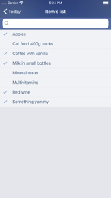 Just Buy! shopping list screenshot