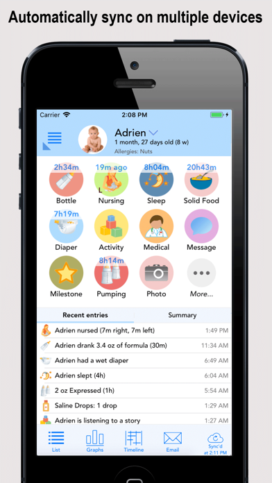 Baby Connect (Activity Logger) Screenshot 1