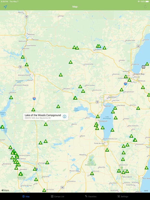Screenshot #4 pour Wisconsin – Camping & RV spots
