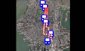 NYC Bus in 3D City View