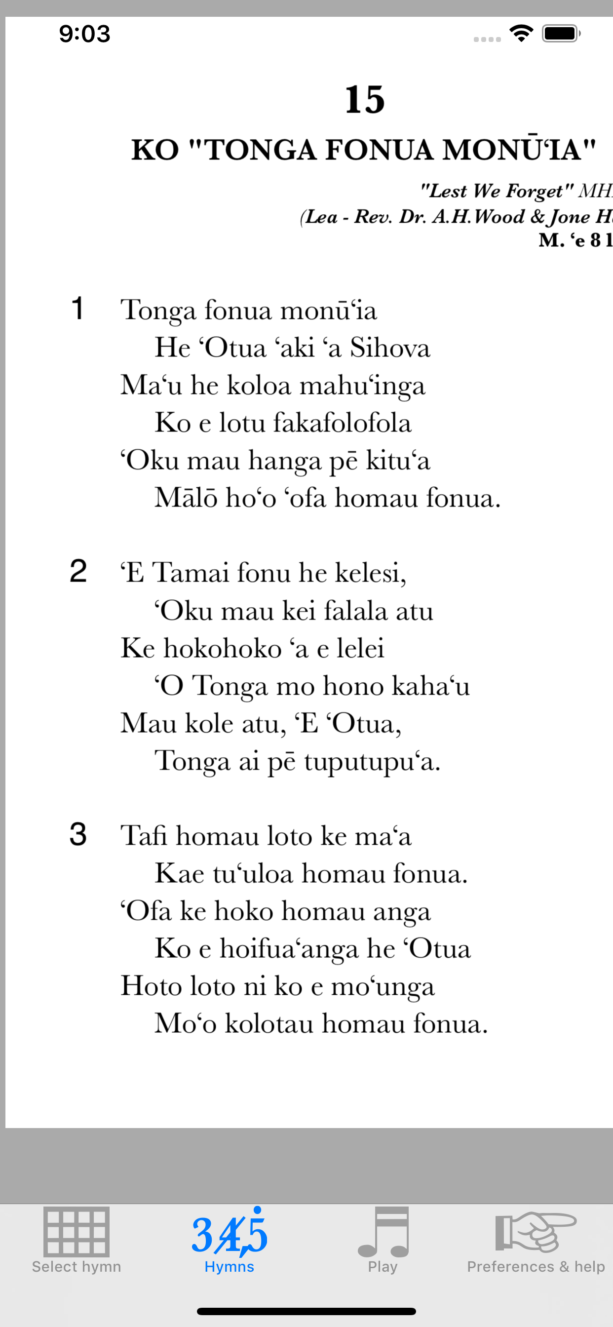 Tongan hymns FWC