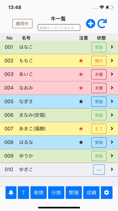 繁殖管理アドバイスシステム screenshot