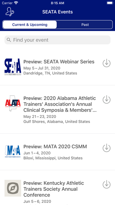 SEATA Conference Events screenshot 2