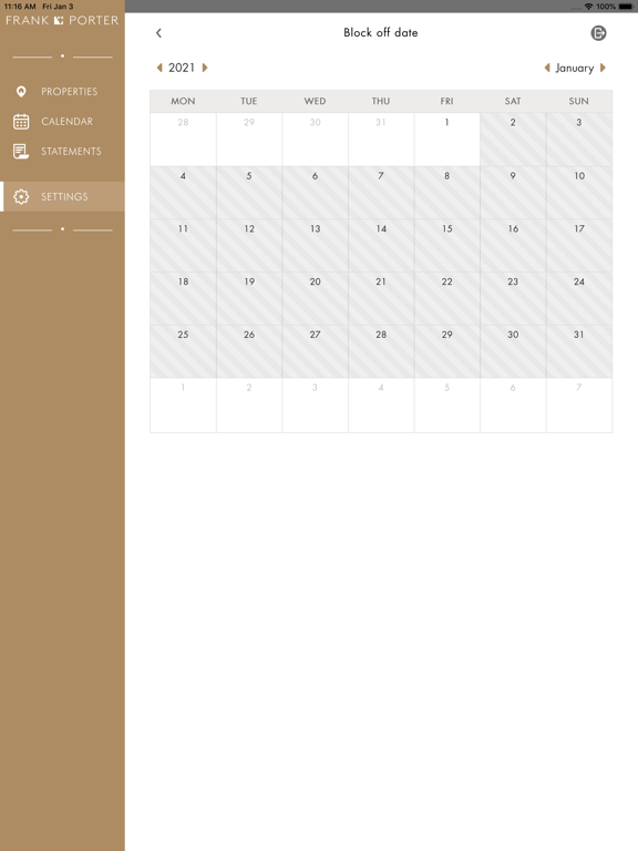 Frank Porter Portal iPad screenshot