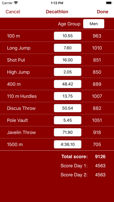 Athletics Score Calculatorのおすすめ画像2