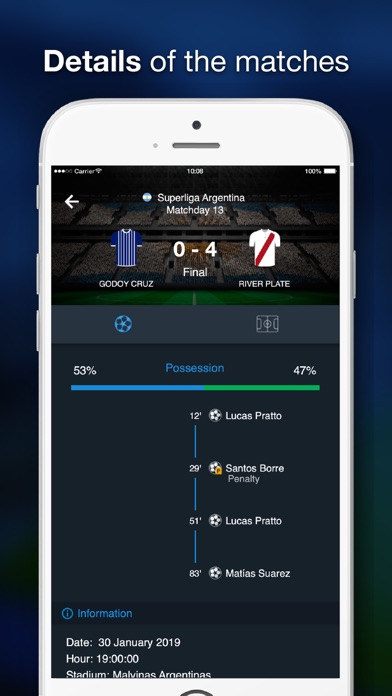 Argentine soccer - results Screenshot