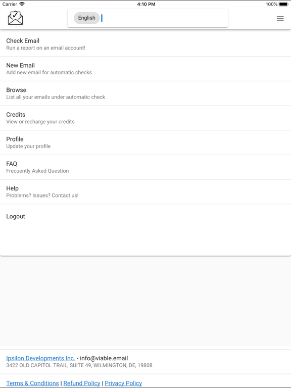 Viable.Email iPad screenshot