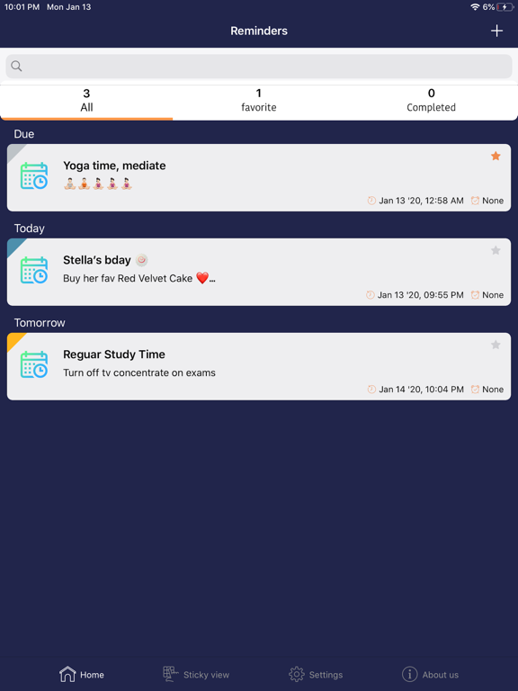 Reminder & Sticky notes: Tasks
