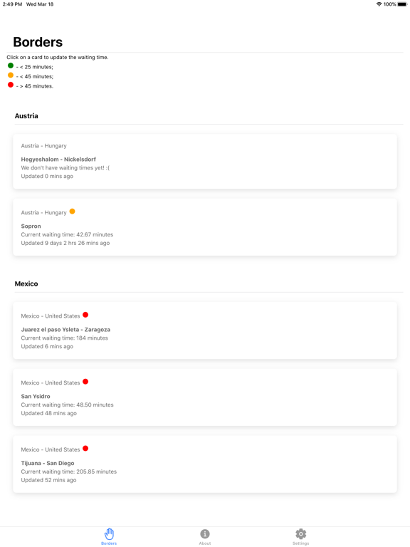 Screenshot #4 pour Border Waiting Times