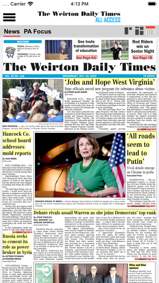#2. Weirton Daily Times All Access (iOS) By: Presteligence
