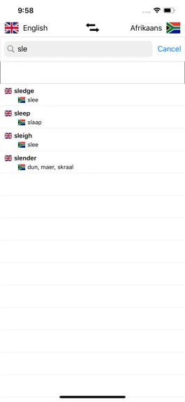 Game screenshot Afrikaans-English Dictionary hack