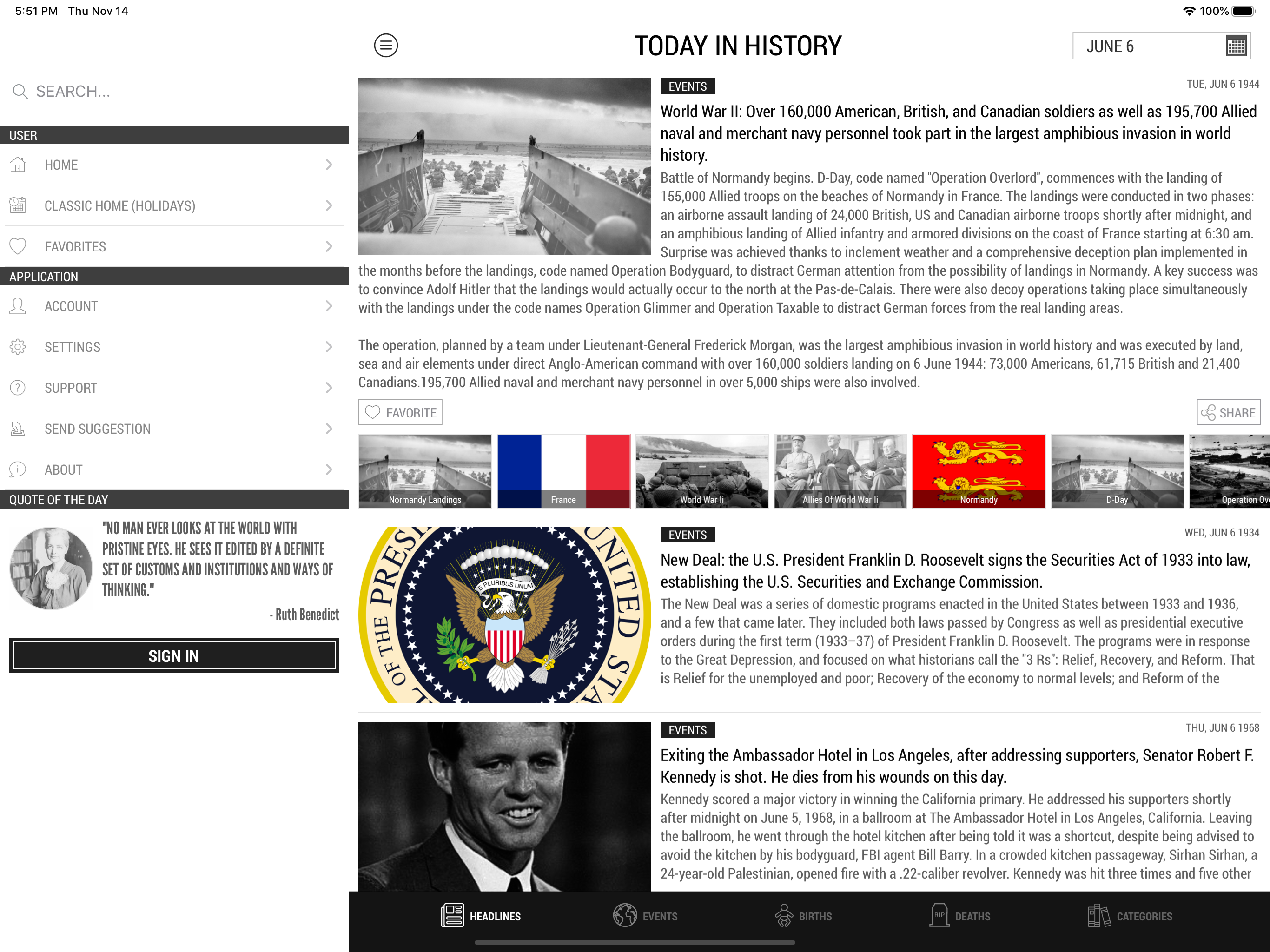 Today In History Lite Edition screenshot 7
