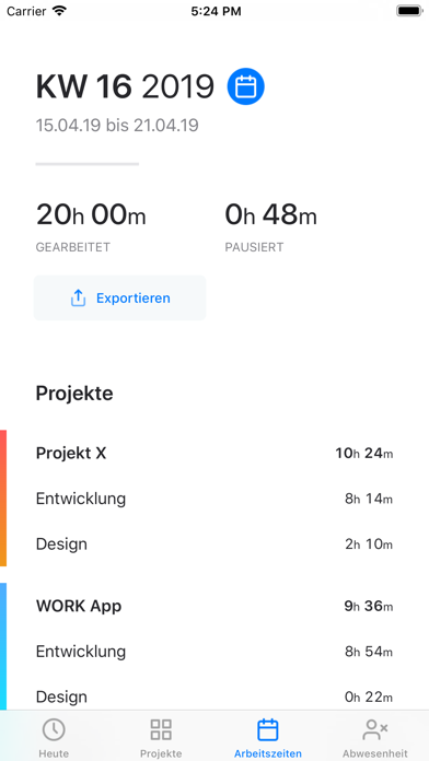 WORK • Arbeitszeiterfassung — Screenshot 5