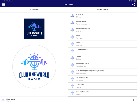 Club 1 World iPad screenshot 4 - Music app