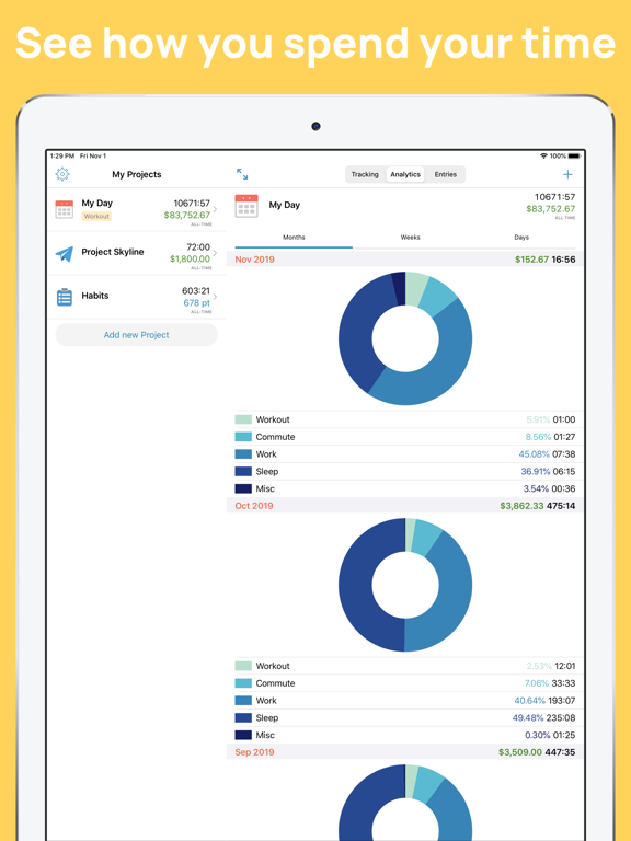 Screenshot #4 pour Tracker 2Go. Time Tracker