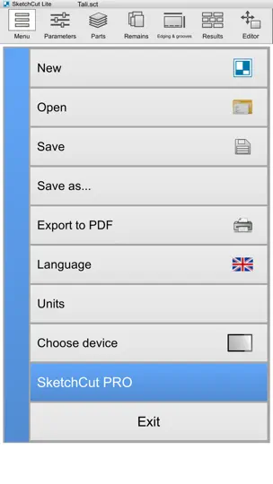 Captura de pantalla de SketchCut Lite en iPhone 7